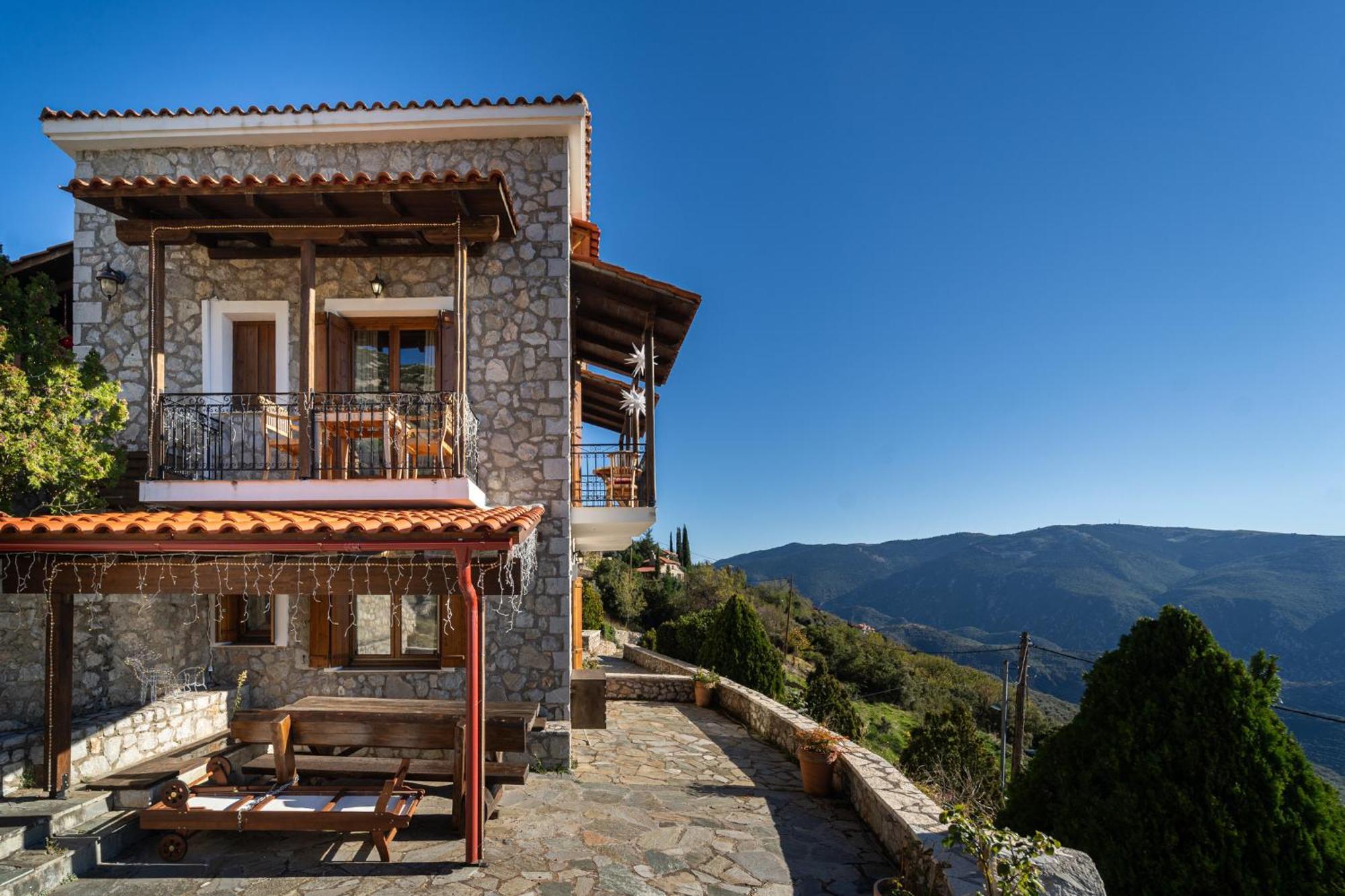Rock Dandy Deluxe Chalet In Arachova - Delphi, Sauna, Prv Parking, Amazing View المظهر الخارجي الصورة